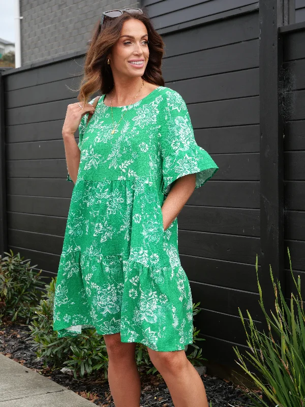 Dreamcatcher Kennedy Alicia Mini Dress Green Cozy Jersey Mini Dress