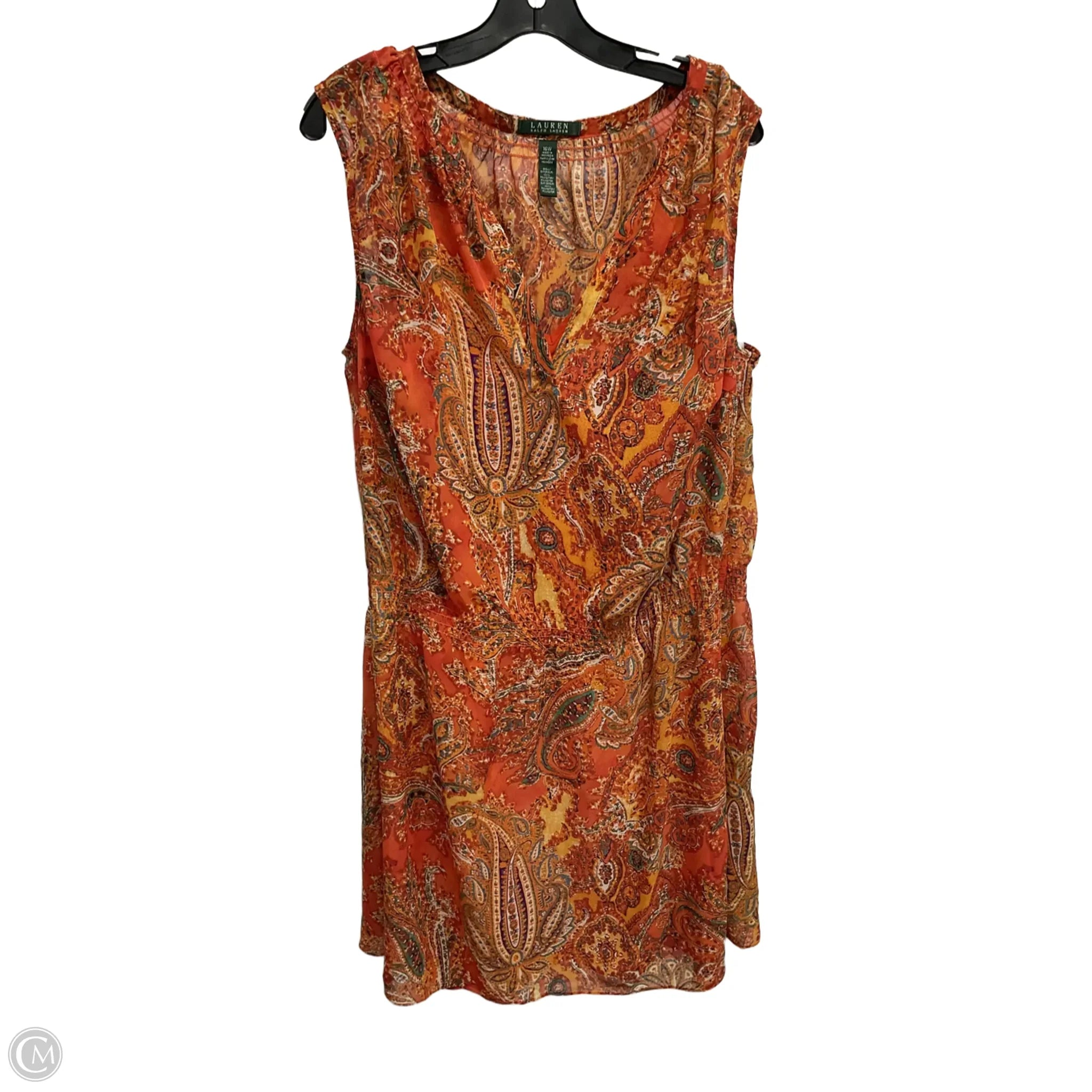 Dress Casual Midi By Lauren By Ralph Lauren In Orange, Size: Xl Tunics Travel practical Dress Casual Midi By Lauren By Ralph Lauren In Orange, Size: Xl Tunics Travel practical