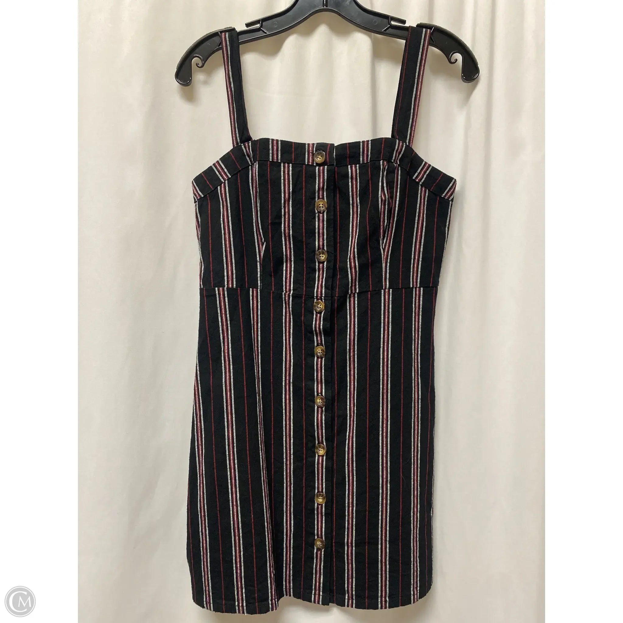 Dress Casual Midi By Hollister In Black, Size: M Floral Print girly