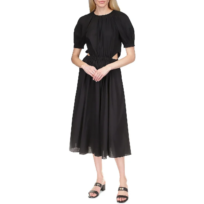 Womens Puff Sleeve Long Maxi Dress Tunics Stylish elegant