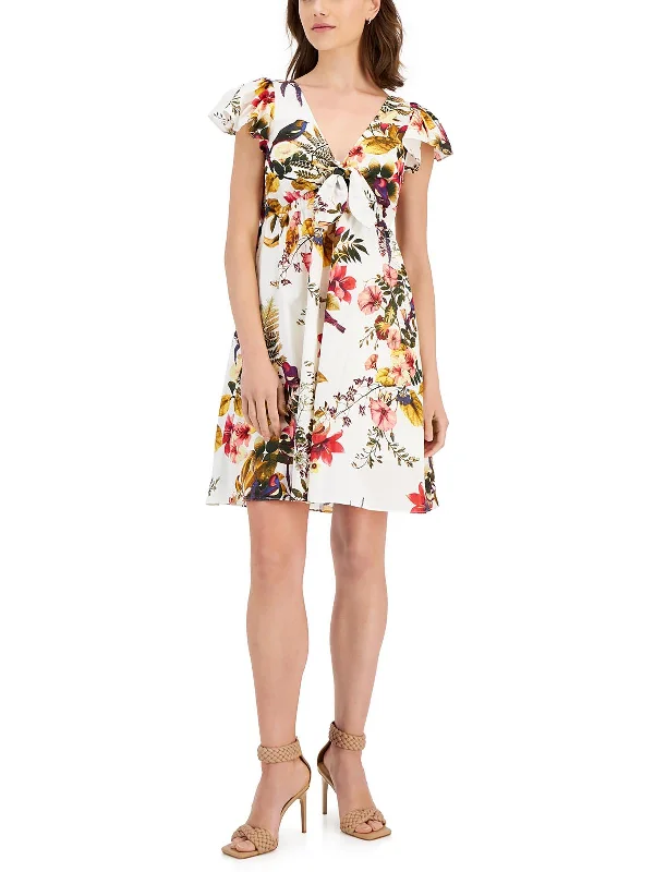 Womens Cotton Empire Waist Fit & Flare Dress Tunics Chic fashionable