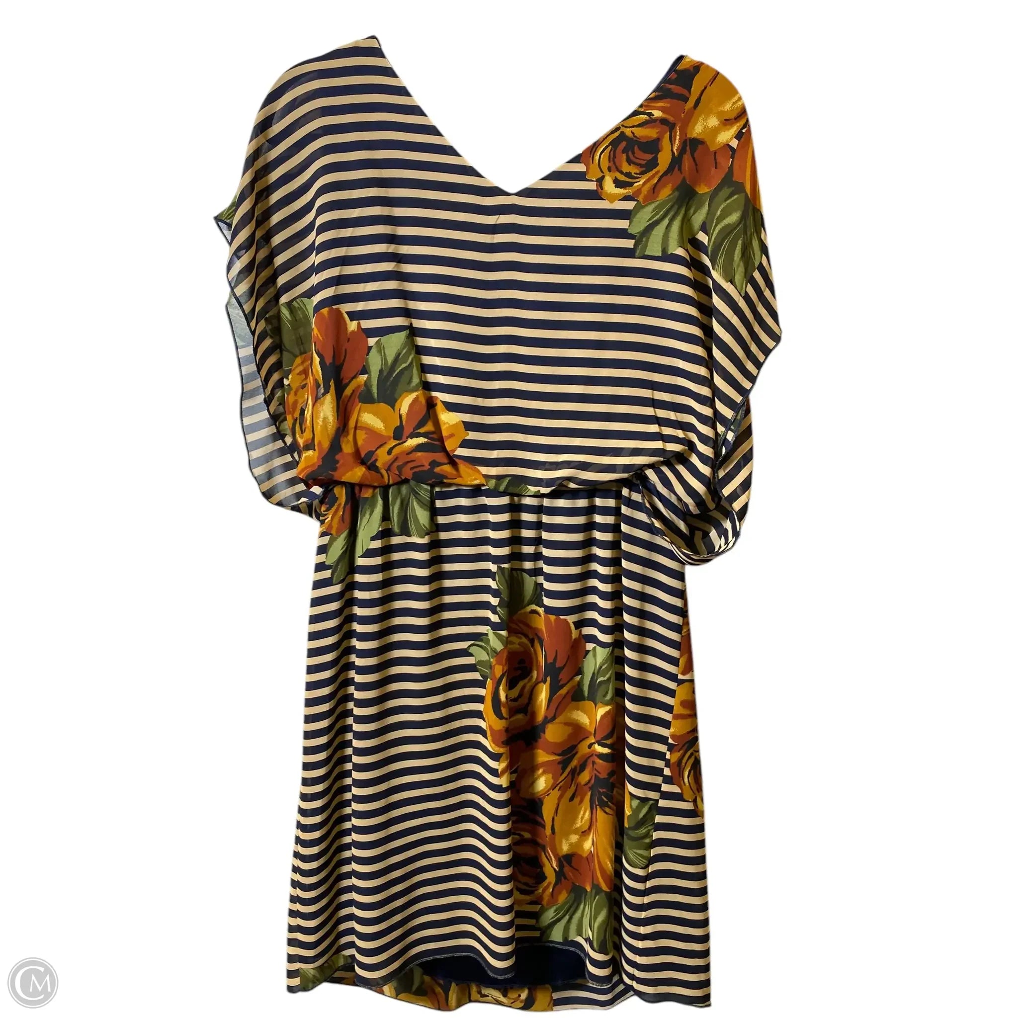 Dress Casual Midi By Enfocus In Striped Pattern, Size: L Tunics Party sparkling