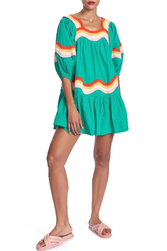 Mary Dress In Peacock Tunics Print Colorful