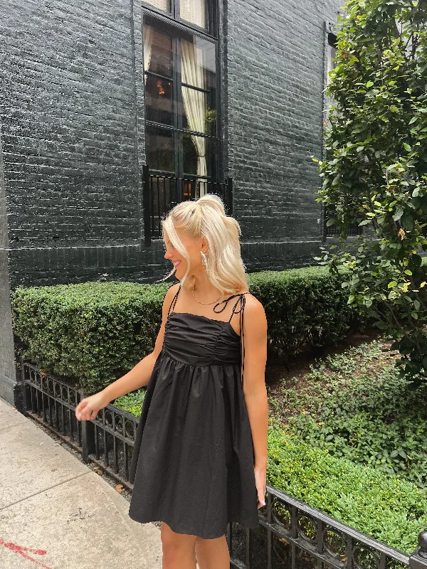 Angel Wings Mini Dress // Black Casual Button-Up Mini Dress