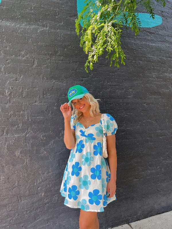 Full Bloom Mini Dress Elegant Floral-Print Mini Dress