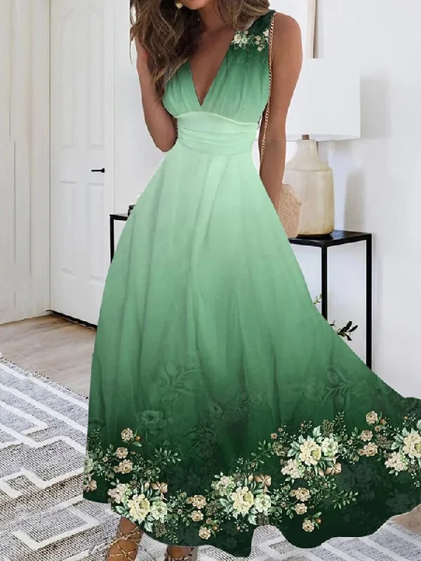 Zjkrl - Fashion Deep V-neck Sleeveless Sexy Elastic Waist Dress High Waist Large Swing Satin Party Dress Women Evening Dress Elegant Tunics Business professional Zjkrl - Fashion Deep V-neck Sleeveless Sexy Elastic Waist Dress High Waist Large Swing Satin Party Dress Women Evening Dress Elegant Tunics Business professional
