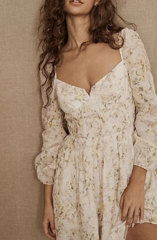 Poppy Dress In Yellow Multi Turtleneck Neckline Stylish