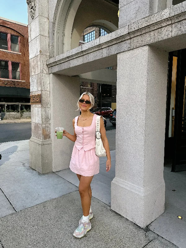 Out Of Office Mini Dress // Pink Classic Shift Mini Dress