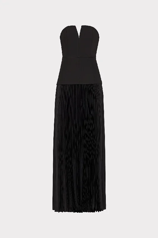 Novalee Strapless Pleated Maxi Dress Tunics Summer linen