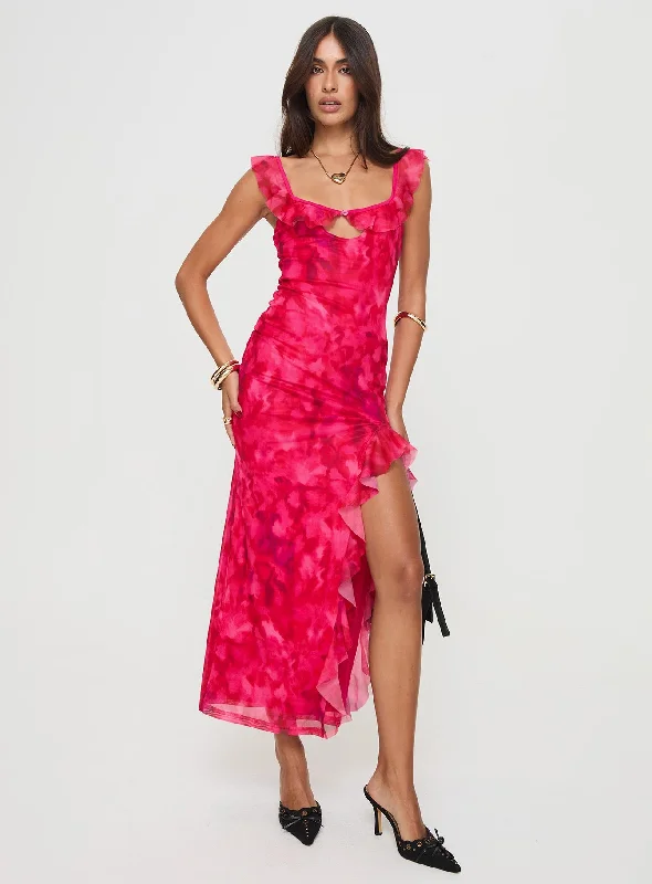 Ceri Maxi Dress Pink Tunics Wedding white