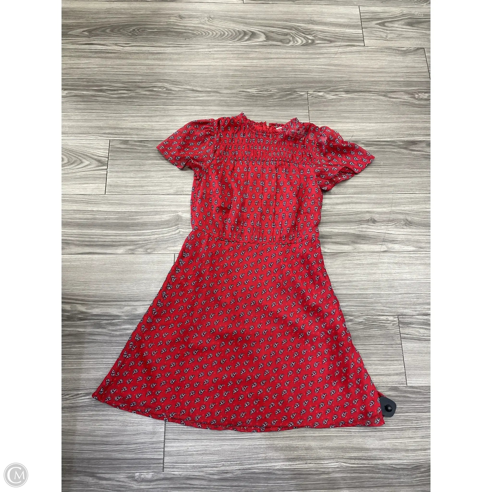 Dress Casual Short By Loft In Red, Size: 4p Crew Neckline Casual