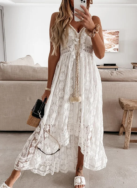 IKEARLAX In Stock! 323# Summer 2021 New European and American Style Lace Sling Large Swing Solid Color Long Dress A-Line Day Work IKEARLAX In Stock! 323# Summer 2021 New European and American Style Lace Sling Large Swing Solid Color Long Dress A-Line Day Work