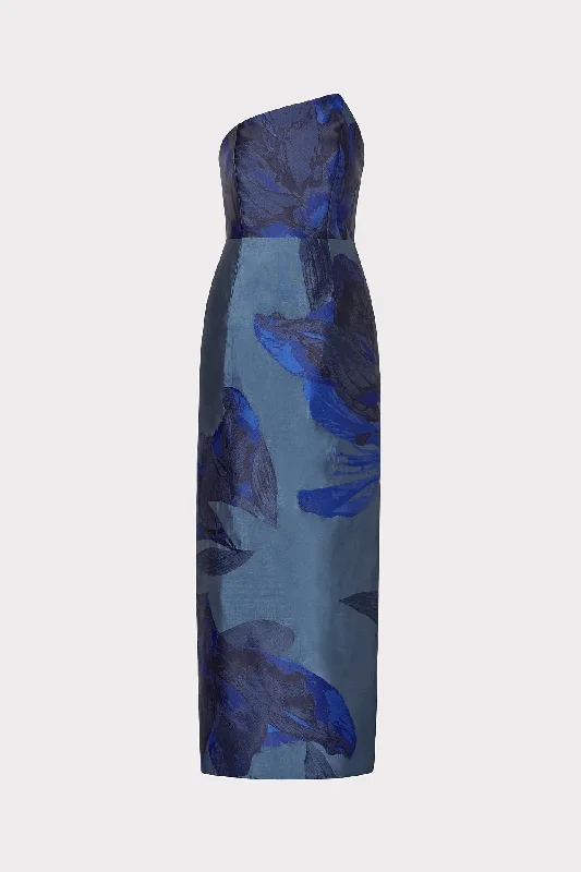 Asymmetrical Forest Jacquard Maxi Dress Tunics Top rated