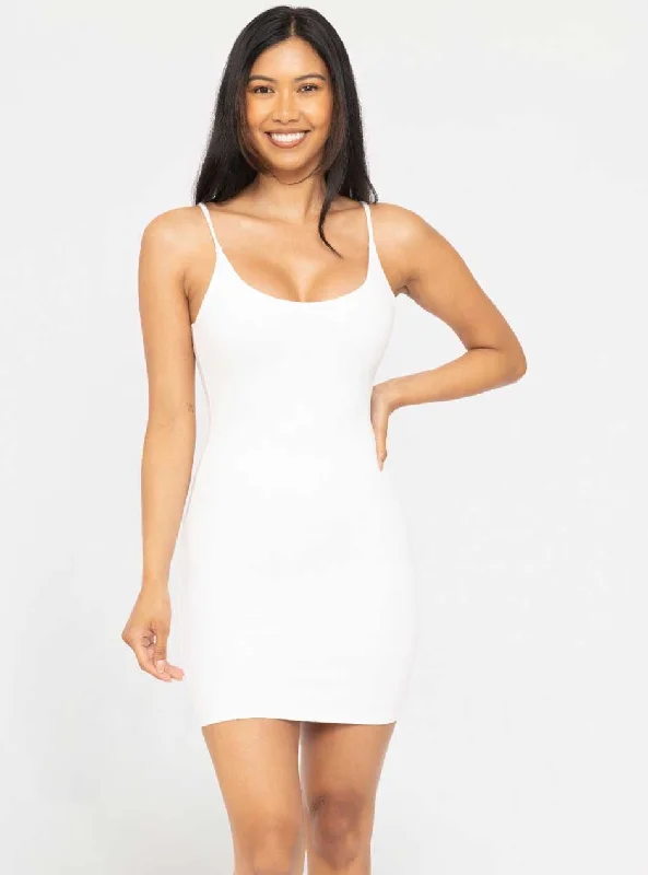 Mono B Women's Tank Mini Dress - White Classic Black Mini Dress