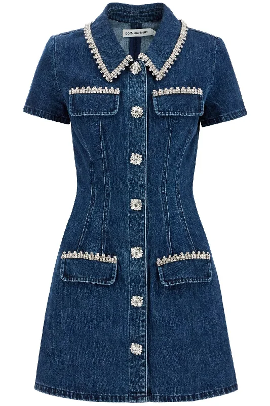 Self Portrait Women's Short-Sleeved Mini Dress Tunics Fleece cozy