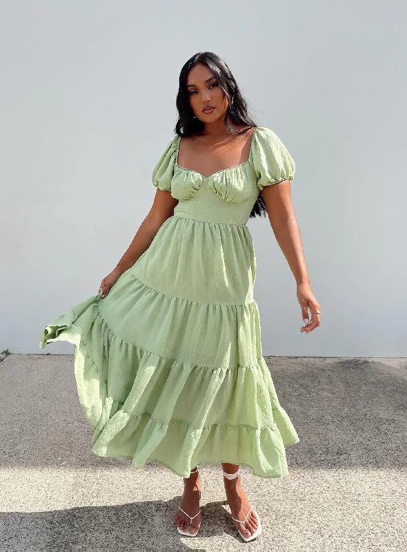 Danny Midi Dress Green Bodycon Club Sequined