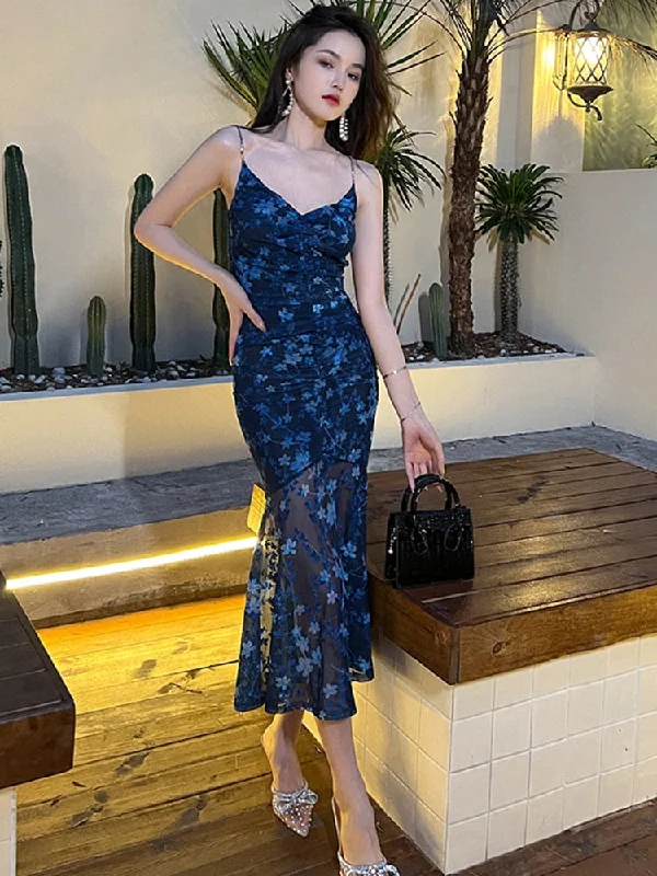 Mesh Women Evening Dress Retro Sheer Floral Strap Backless Bandage Slim Midi Party Club Beach Robe Femme Mujer Vestidos Summer Tunics Floral girly Mesh Women Evening Dress Retro Sheer Floral Strap Backless Bandage Slim Midi Party Club Beach Robe Femme Mujer Vestidos Summer Tunics Floral girly