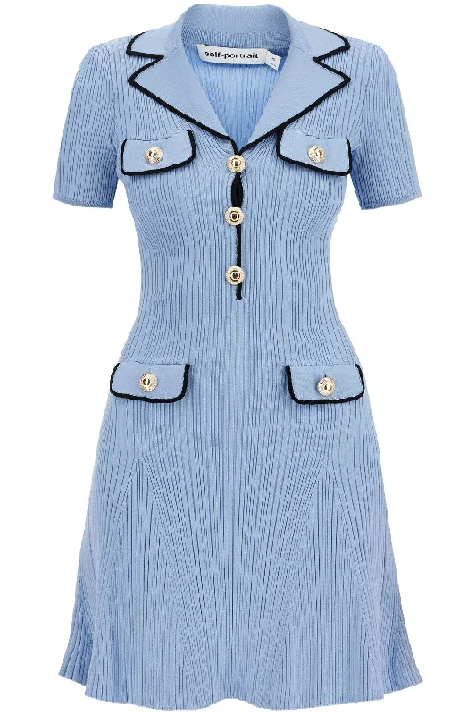 Self Portrait Ribbed Knit Mini Dress With Eight Tunics Evening elegant