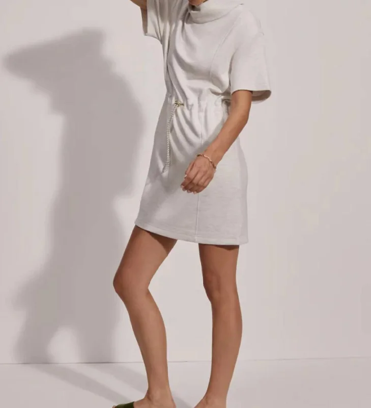 Sophie Dress In Ivory Marl Crew Neckline Sporty