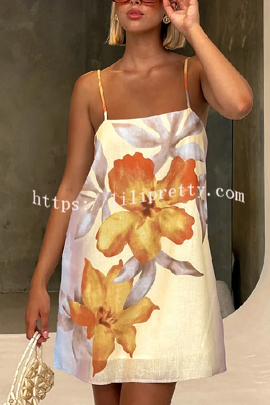 Summer Surprise Linen Blend Floral Print Slip H-line Mini Dress Cozy Satin Mini Dress Summer Surprise Linen Blend Floral Print Slip H-line Mini Dress Cozy Satin Mini Dress