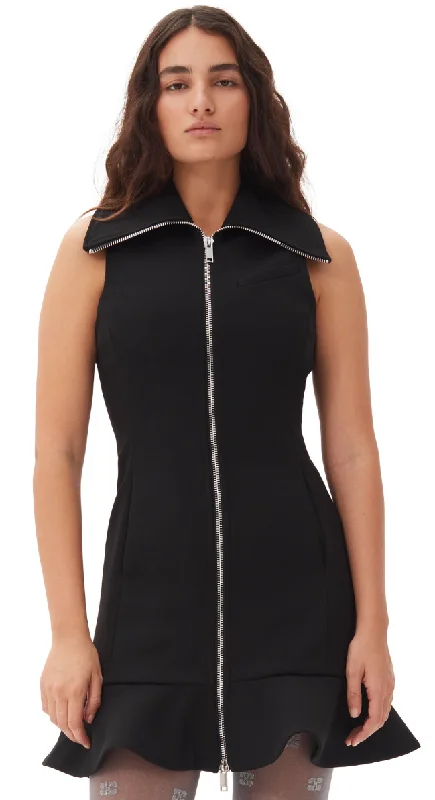 Bonded Crepe Mini Dress Stylish Sweetheart Neck Mini Dress