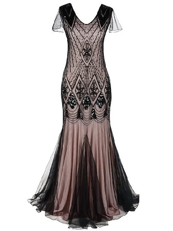 Women‘s Halloween Dress Lace Dress Vintage Dress Long Dress Maxi Dress Black Burgundy Dark Green Sleeveless Plain Sequins Spring Fall Winter V Neck Fashion Evening Party 2023 S M L XL 2XL 3XL Tunics Luxurious high-end
