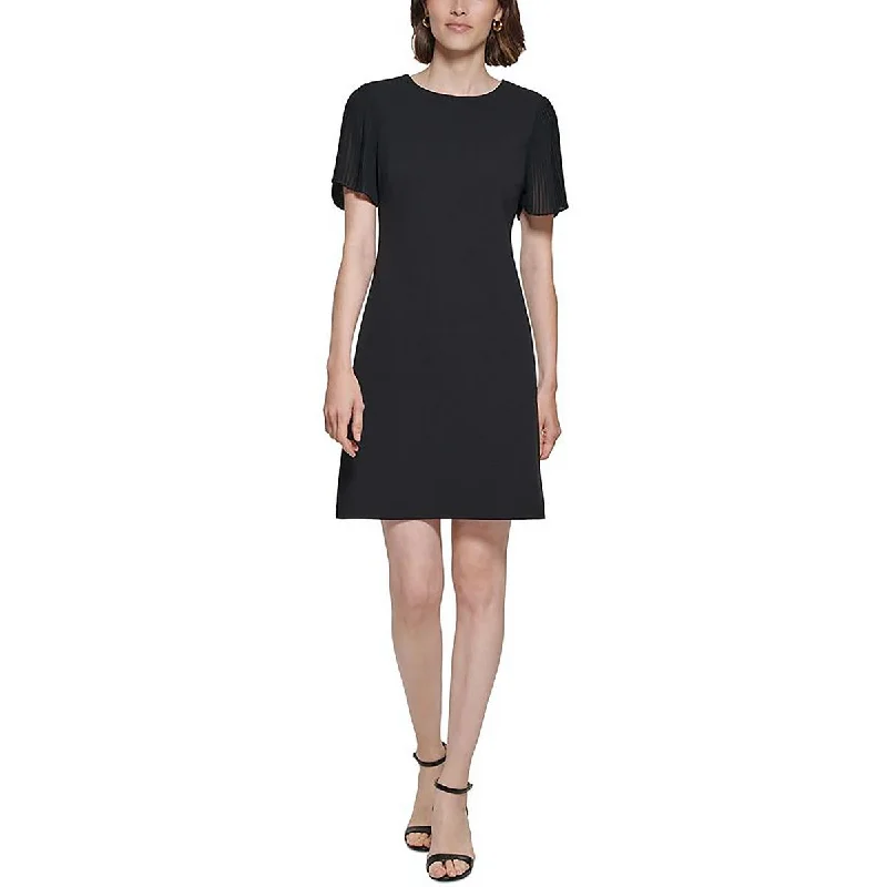 Petites Womens Pleated Sleeve Body Con Wear To Work Dress Tunics Stylish elegant
