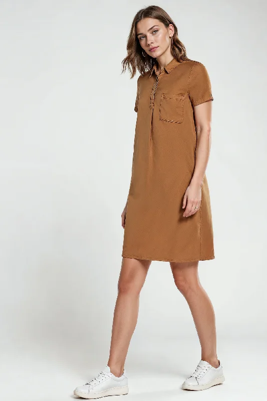 Tencel Short Sleeve Mini Dress | Tannin Tunics Review highly