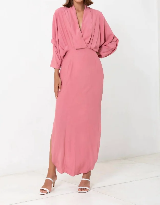 Plunge Dress In Rosa Tunics Ceremony elegant