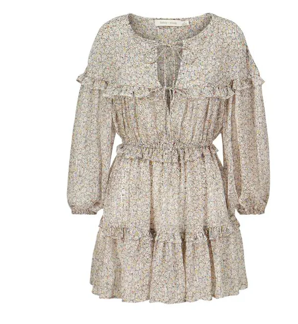 Floral Print Boheme Mini Dress Trendy Wraparound Mini Dress
