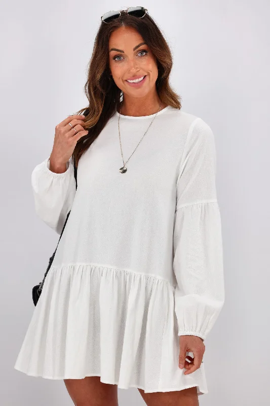 RPM Lola Mini Dress Off White Chic Halter Mini Dress