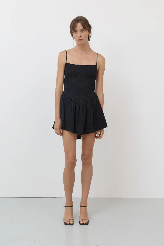 Black Ballerina Mini Dress Trendy Lace Mini Dress