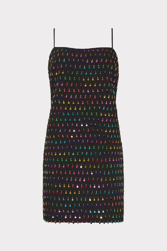 Colette Beaded Sequin Mini Dress sweetheart Neckline Romantic