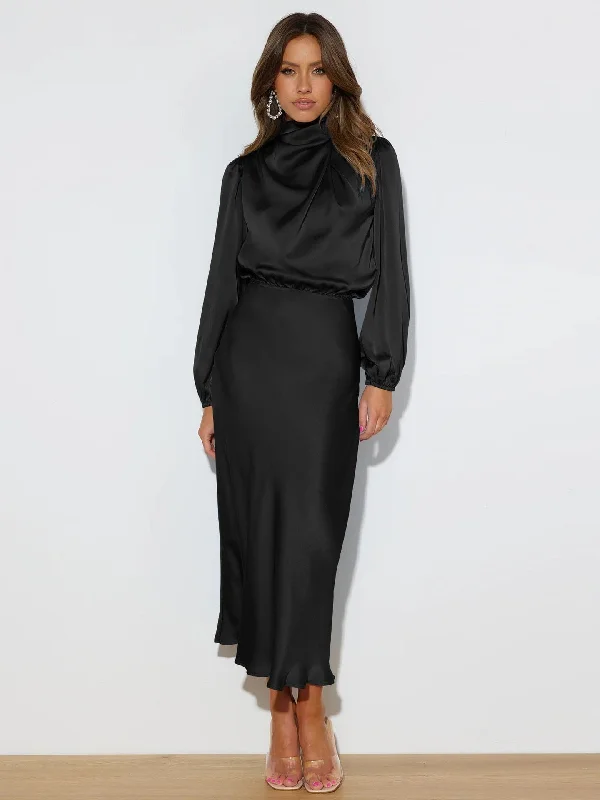 Zjkrl - Dresses for Women 2023 Autumn New Satin Long Sleeved Loose Dress Elegant Evening Dresses High Waisted Party A Line Vestidos Tunics Polka dots Zjkrl - Dresses for Women 2023 Autumn New Satin Long Sleeved Loose Dress Elegant Evening Dresses High Waisted Party A Line Vestidos Tunics Polka dots