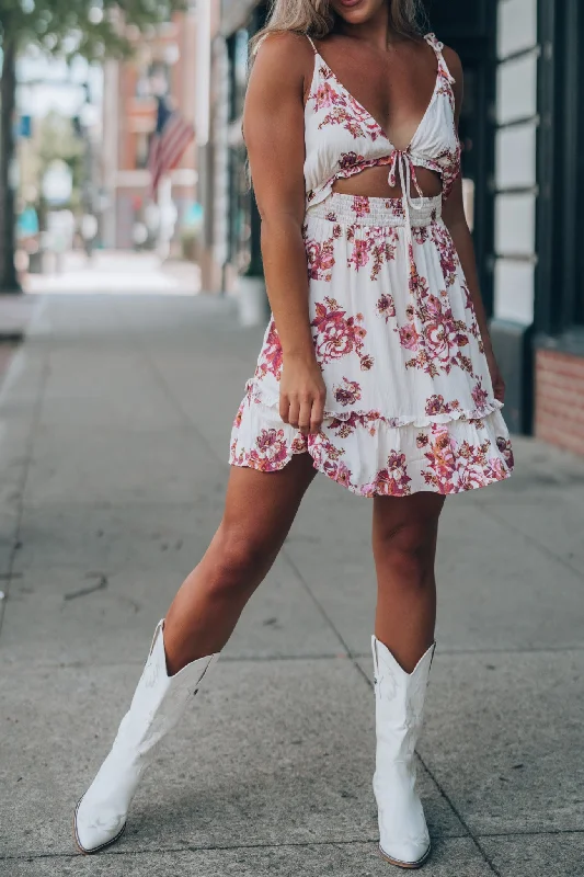 Carry On Floral Mini Dress FINAL SALE Comfortable Polka Dot Mini Dress