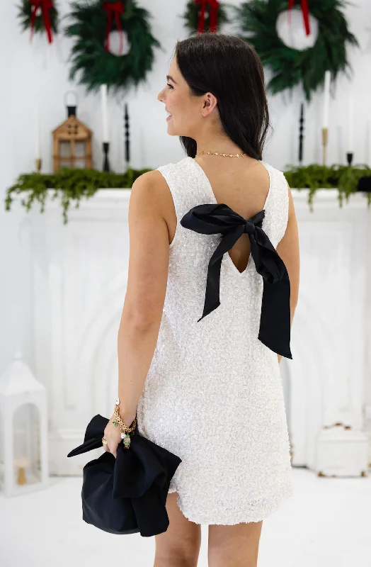 Sequin Tie Back Mini Dress Cozy Wraparound Mini Dress