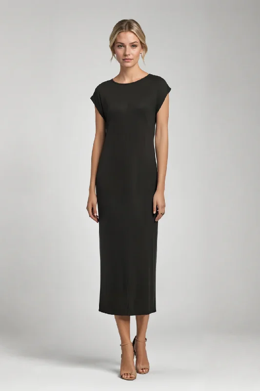 Cupro Muscle Dress Crew Neckline Sporty