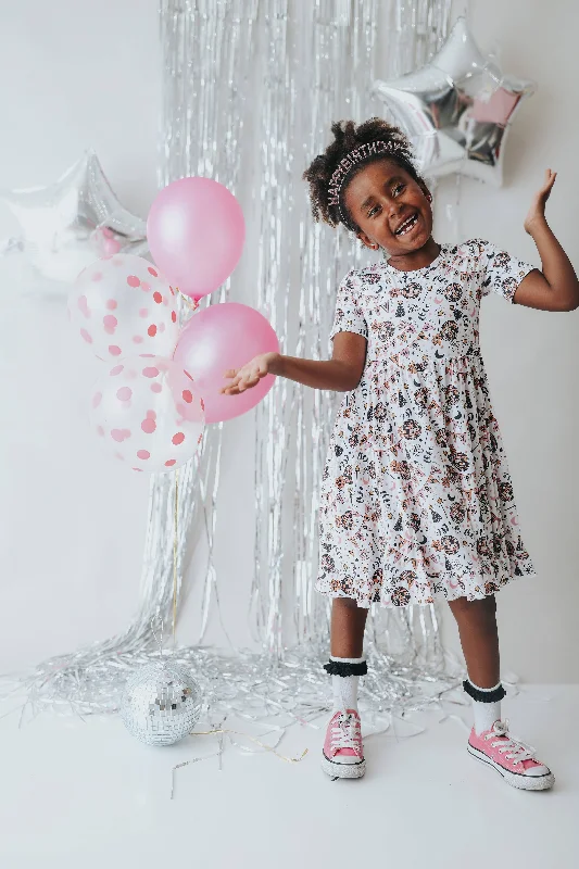 DISCO BIRTHDAY GIRL DREAM RUFFLE DRESS Tunics Stylish modern