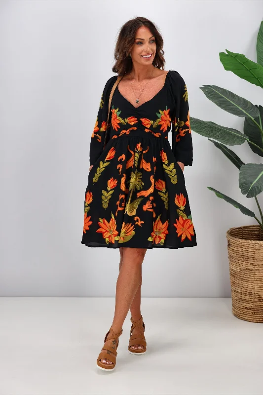 Joop & Gypsy Macarena Spritz Mini Dress Multi Comfortable Off-Shoulder Mini Dress