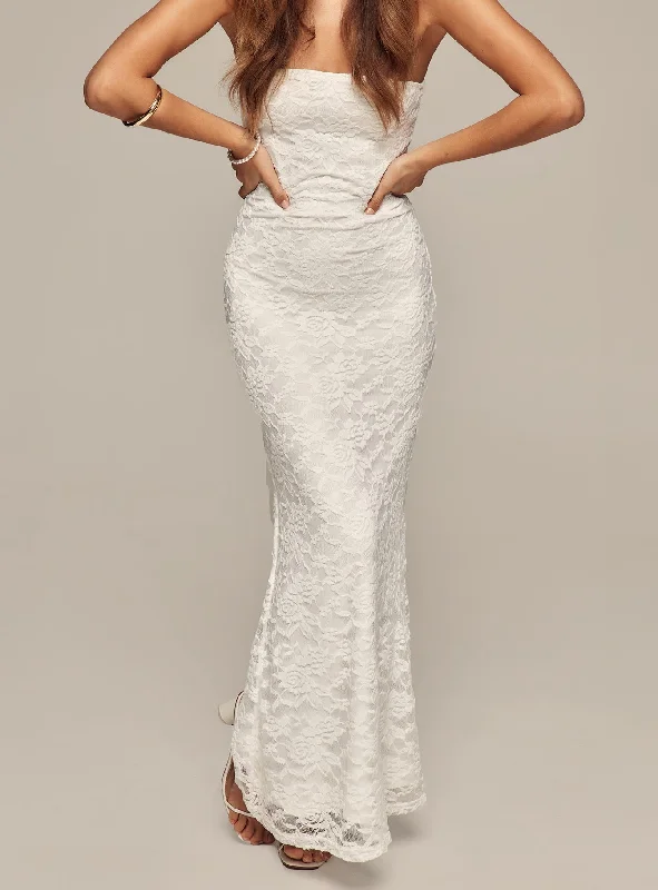 Lavelle Strapless Maxi Dress White Casual Short Summer