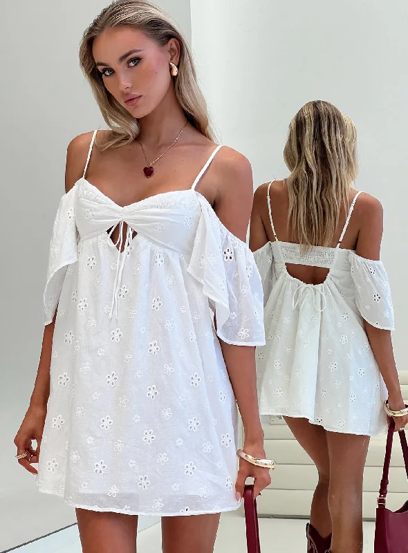 Cene Mini Dress White Tunics Lace romantic