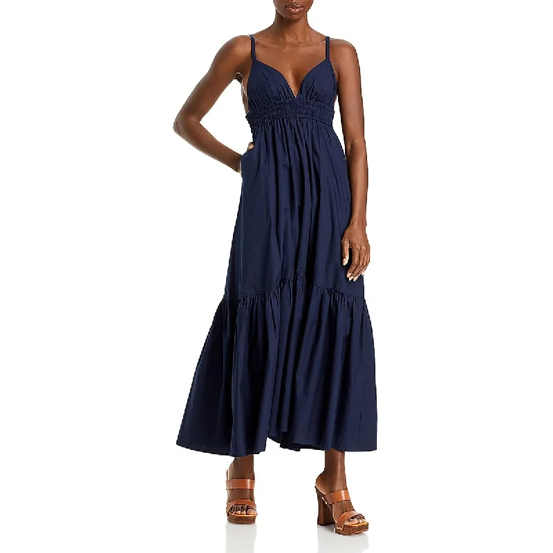 Womens Open Back Adjustable Straps Maxi Dress Tunics Spring floral