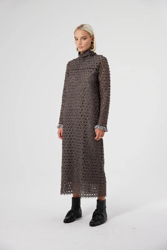 Marshall dress in Charbon lace Tunics Ceremony elegant