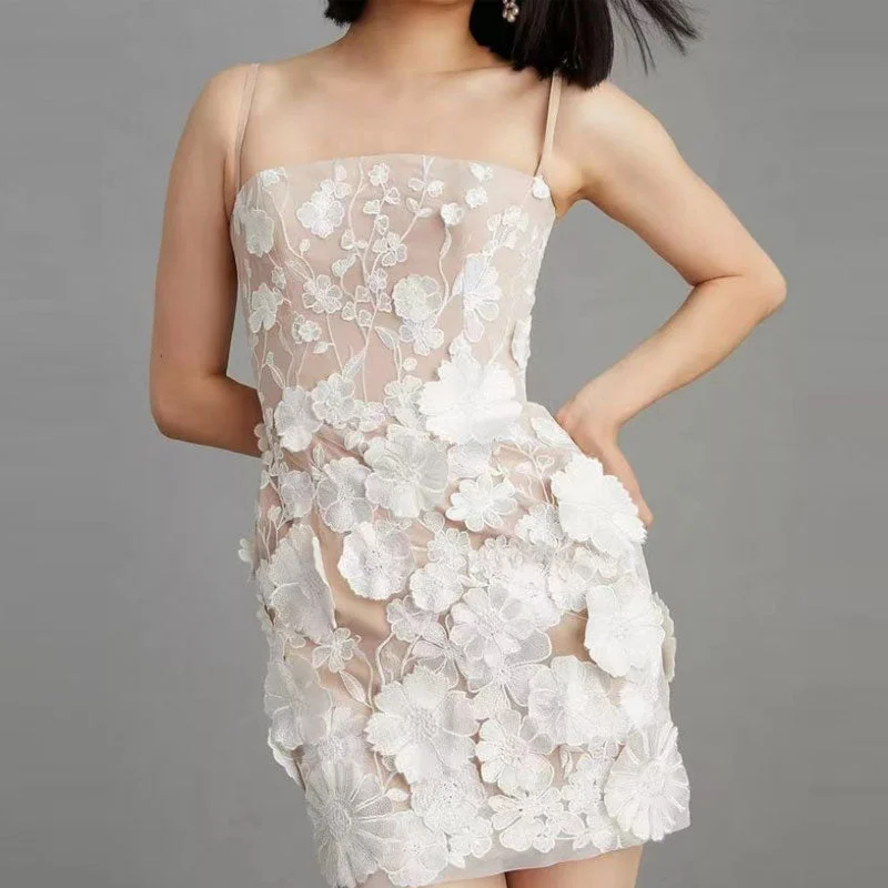 Zjkrl - Flower Embroidered Lace Suspender Dresses Women Elegant Sleeveless Backless Dress Female Summer Evening Party Ladies Vestidos Tunics Versatile stylish Zjkrl - Flower Embroidered Lace Suspender Dresses Women Elegant Sleeveless Backless Dress Female Summer Evening Party Ladies Vestidos Tunics Versatile stylish