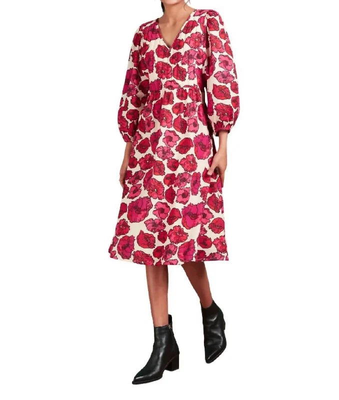 Ireland Long Tunic Midi Dress In Pink Guadalupe Tunics Denim casual