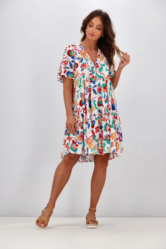 Salty Bright Daisy Mini Dress Multi Stylish Summer Mini Dress