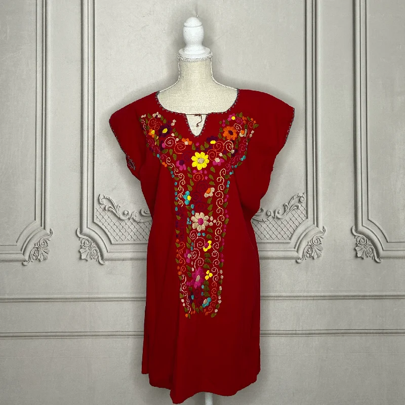 Mexican embroidered Mini Dress - Rosie Comfortable Polka Dot Mini Dress
