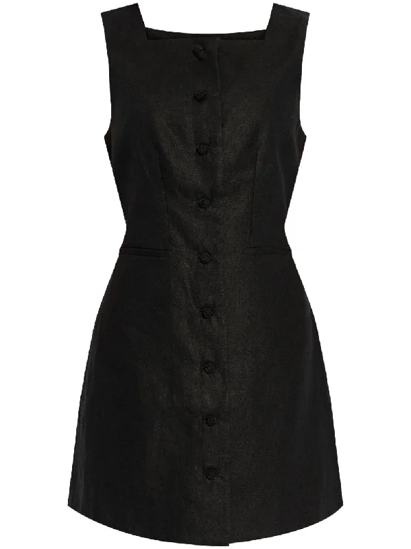Rio Mini Dress in Black Classic White Mini Dress