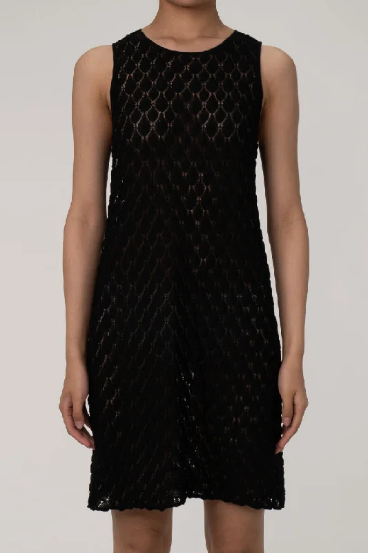 Breezy Round Neck Sleeveless Popcorn Open Knit Beach Vacation Mini Dress Tunics New arrival Breezy Round Neck Sleeveless Popcorn Open Knit Beach Vacation Mini Dress Tunics New arrival