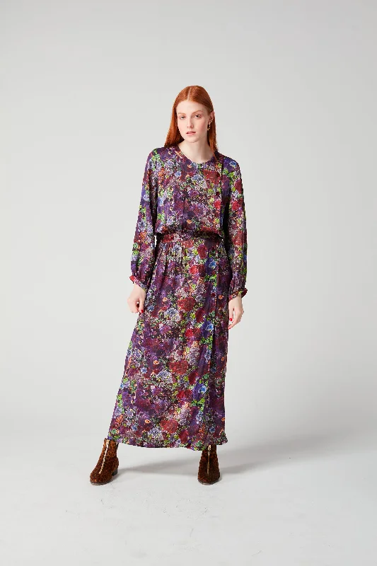 Kelly dress in Purple Lichen print Bodycon Club Sequined